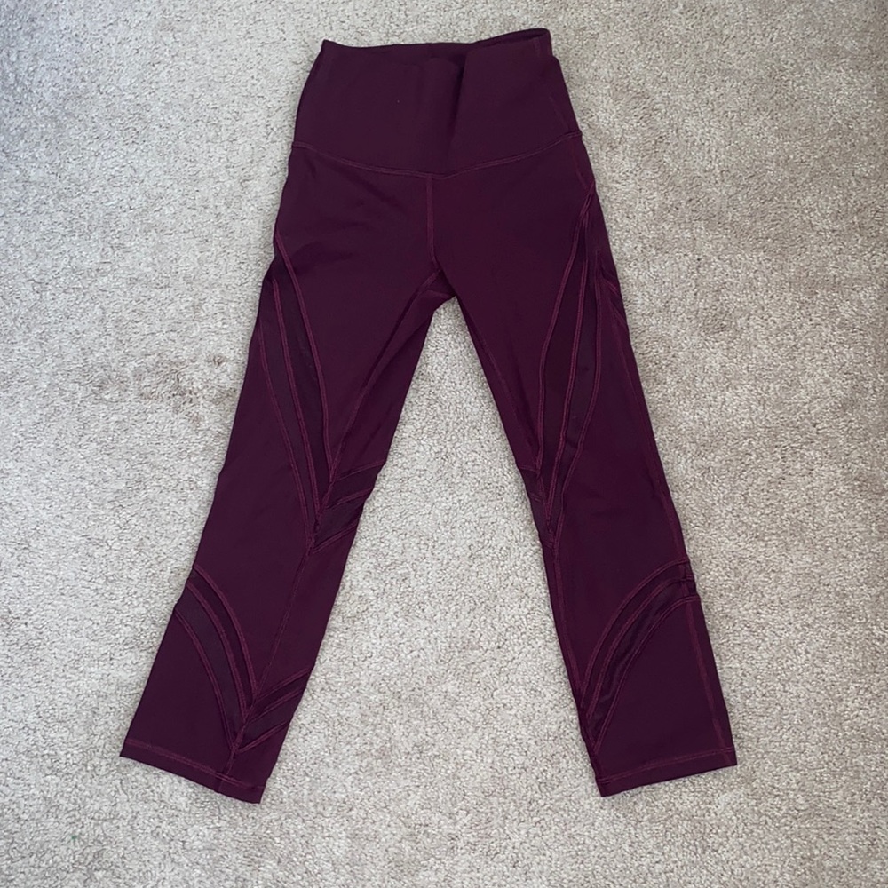 Lululemon wonder under mesh cropped leggings